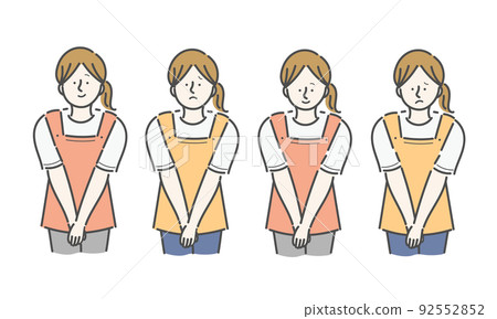Young nursery teacher, female illustration by facial expression 92552852