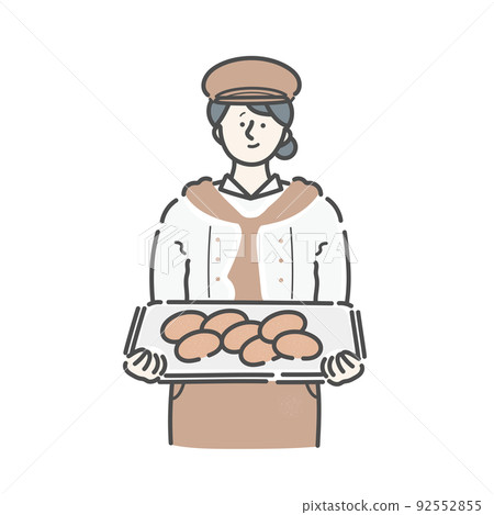 Bakery clerk female illustration 92552855