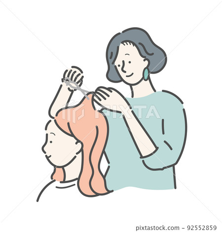 美髮師美髮師美容院女插畫 92552859