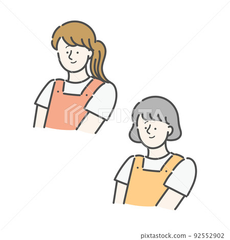 年輕的幼兒園老師女插畫 92552902