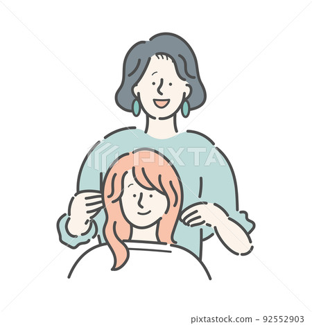 頭髮諮詢美髮師美容院女插畫 92552903