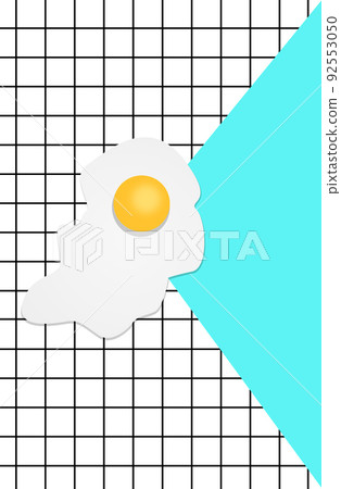 Seamless pattern with omelette and eggs on a checkered background. Seamless pattern with omelette and eggs on a checkered background. 92553050