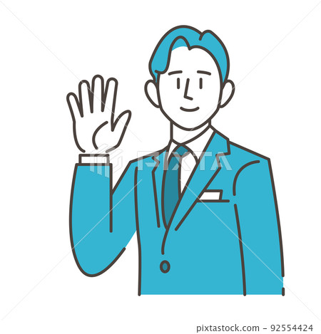 A male business person with five fingers and a smile [Vector illustration material] 92554424