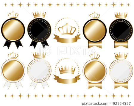 Emblem icon 10 types set Black & White 92554537