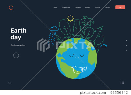 Ecology - Earth day -Modern flat vector concept illustration of a globe plated by trees. Creative landing web page template 92556542