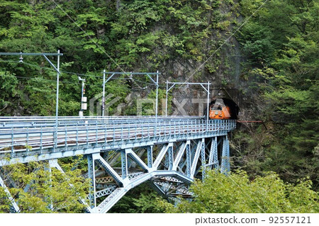 Scenery from Kurobe Gorge Railway (Atobiki Bridge) 92557121