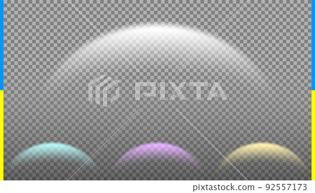 Semitransparent energetic shield. Protective dome screen glow light effect on transparent background Semitransparent energetic shield. Protective dome screen glow light effect on transparent background 92557173