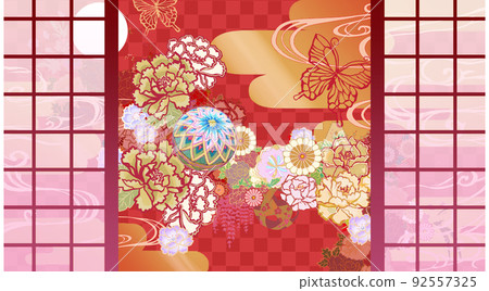 Shoji screens and landscapes inspired by Kacho Fugetsu 92557325