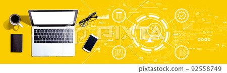 Document management system concept with a laptop computer 92558749