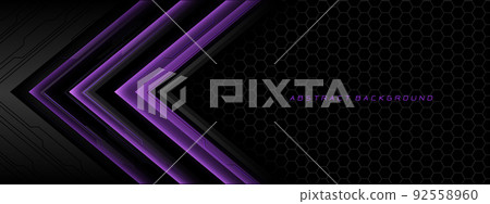 Abstract violet grey metal black cyber circuit futuristic technology geometric on hexagon mesh design modern background vector Abstract violet grey metal black cyber circuit futuristic technology geometric on hexagon mesh design modern background vector 92558960