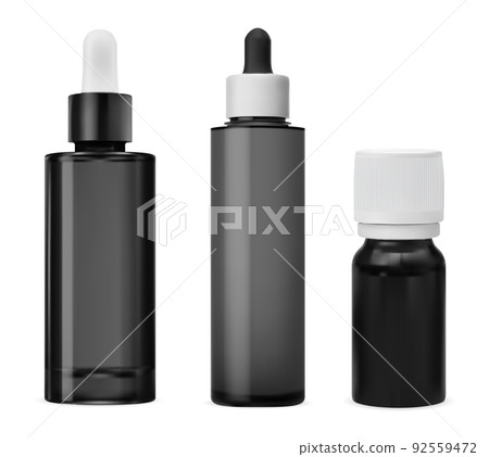 Essential oil dropper bottle vector mockup. Aromatherapy 92559472
