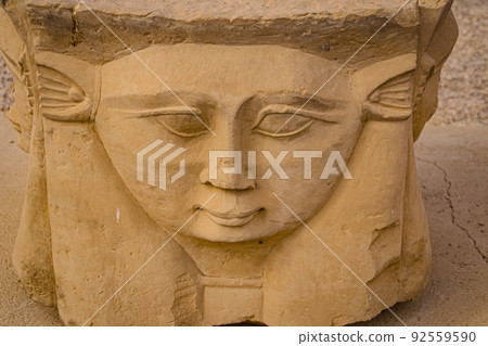 The ruins of the beautiful ancient temple of Dendera or Hathor, Egypt, Dendera 92559590