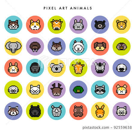 Dot picture animal icon set 02 92559638