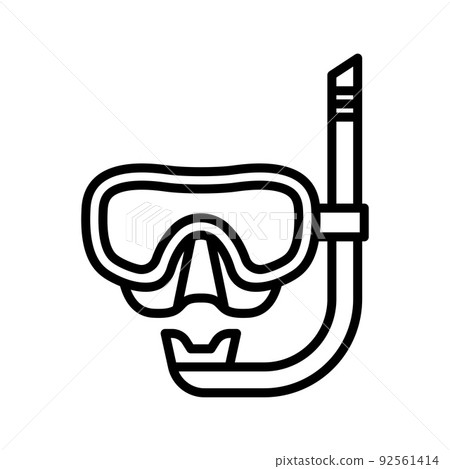 Snorkel mask icon, underwater mask. Snorkeling equipment. Snorkel mask icon, underwater mask. Snorkeling equipment. 92561414