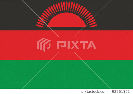 Flag of Malawi. flag on fabric surface. Fabric Texture Flag of Malawi. flag on fabric surface. Fabric Texture 92561561