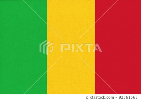 Flag of Mali. flag on fabric surface. Fabric Texture Flag of Mali. flag on fabric surface. Fabric Texture 92561563