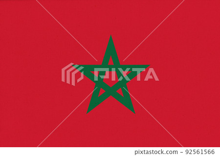 Flag of Morocco. flag on fabric surface. Fabric Texture Flag of Morocco. flag on fabric surface. Fabric Texture 92561566