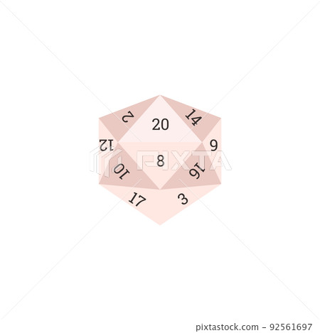 Beige polyhedron with different numbers for gambling or board games flat style Beige polyhedron with different numbers for gambling or board games flat style 92561697