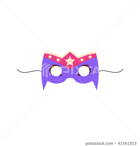 Children carnival purple mask with stars flat style, vector illustration 92561853