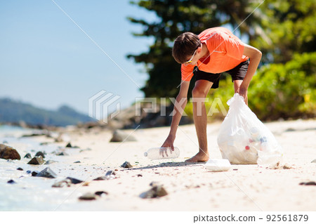 Plastic garbage. Sea pollution. Beach clean up. Plastic garbage. Sea pollution. Beach clean up. 92561879