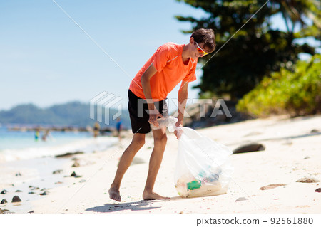 Plastic garbage. Sea pollution. Beach clean up. Plastic garbage. Sea pollution. Beach clean up. 92561880