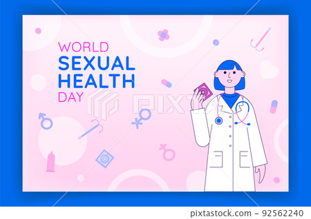 World sexual health day illustration with doctor. Stock