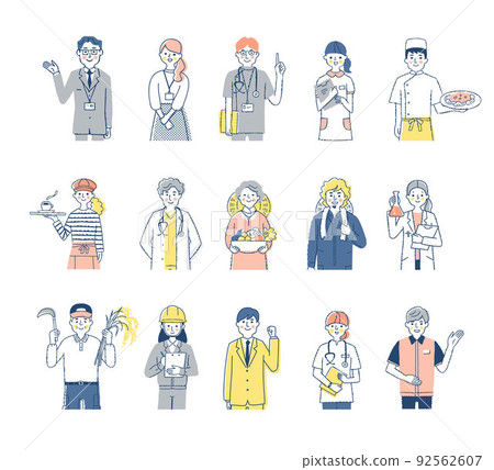 People of various occupations 15 men and women upper body set People of various occupations 15 men and women upper body set 92562607