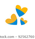Heart shape ukranian flag Love Ukraine illustration 92562760