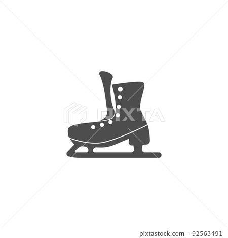 Ice skate shoes icon logo illustration template 92563491