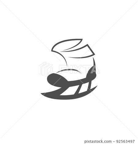 Ice skate shoes icon logo illustration template Ice skate shoes icon logo illustration template 92563497