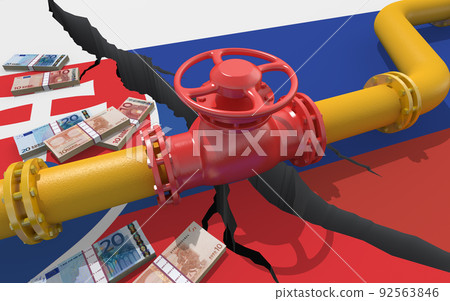 Gas pipeline between Russia and Slovakia. 3d illustration 92563846