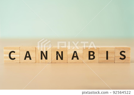Image of cannabis / hemp | Block with "CANNABIS" written on it Image of cannabis / hemp | Block with "CANNABIS" written on it 92564522