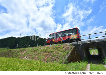 Dual-mode vehicle heading from Awa-Kainan Station to Kaifu Station on the Asakaigan Railway 92564672