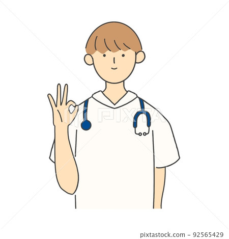 Healthcare professionals making okay gestures 92565429