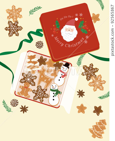 Christmas cookie tin illustration Christmas cookie tin illustration 92565867