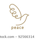 One-stroke illustration of a pigeon 92566314