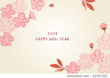 2023年兔年卡設計模板梅花 92567205
