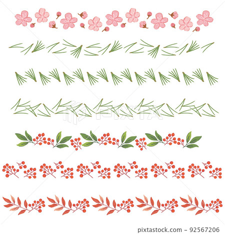 冬季植物線素材集 92567206