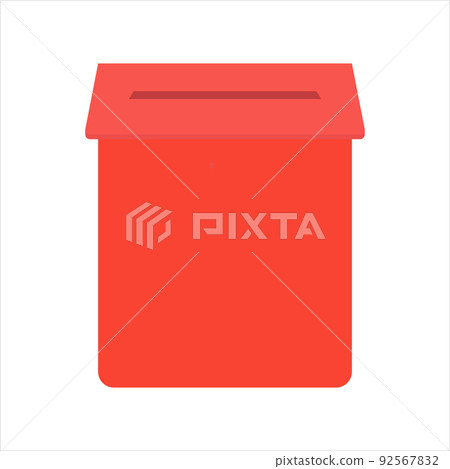 Red letter box icon for mail service concept Red letter box icon for mail service concept 92567832