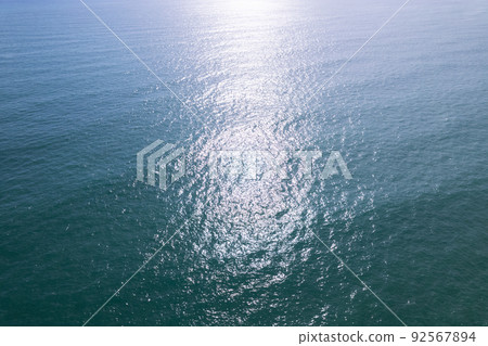 Sea surface aerial view water surface texture, Blue sea background Beautiful nature Amazing view seascape background Top down sea 92567894