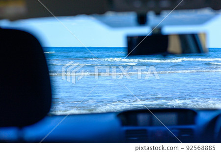 Sea of Japan seen from inside the car Sea of Japan seen from inside the car 92568885