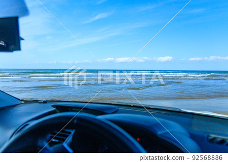 Sea of Japan seen from inside the car Sea of Japan seen from inside the car 92568886