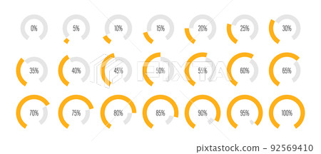 set of arc percentage diagrams meters progress bar - Stock Illustration ...