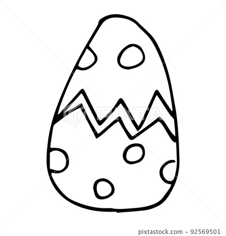 Vector image of a doodle egg with an ornament. 92569501