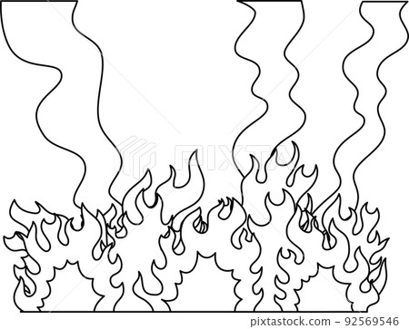 Illustration of a burning flame and smoke big fire Illustration of a burning flame and smoke big fire 92569546