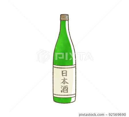 Japanese sake bottle 92569690