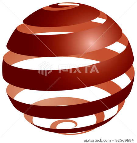 Sphere_Spiral_Red_Dark_Thick to Thin 92569694
