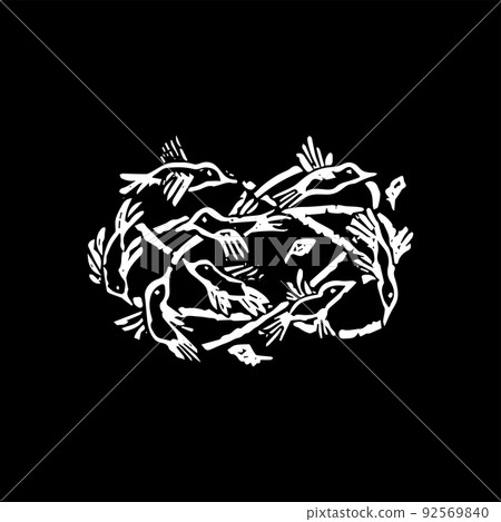 Birds Flying Black Dotwork Birds Flying Black Dotwork 92569840