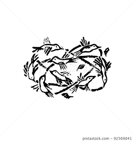 Birds Flying Black Dotwork Birds Flying Black Dotwork 92569841