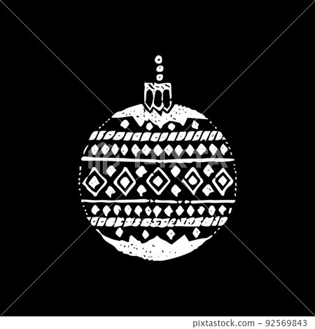 Decorative Christmas Ball Black Dotwork Decorative Christmas Ball Black Dotwork 92569843